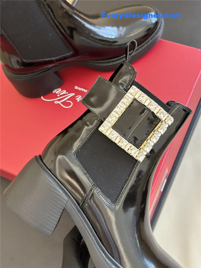 Roger vivier Square Buckle Chunky Heel Chelsea Boots