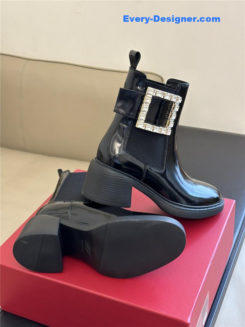 Roger vivier Square Buckle Chunky Heel Chelsea Boots