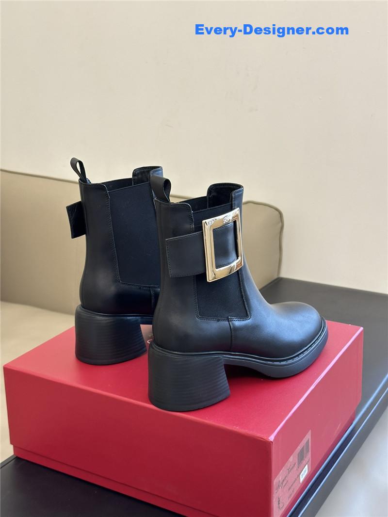 Roger vivier Square Buckle Chunky Heel Chelsea Boots