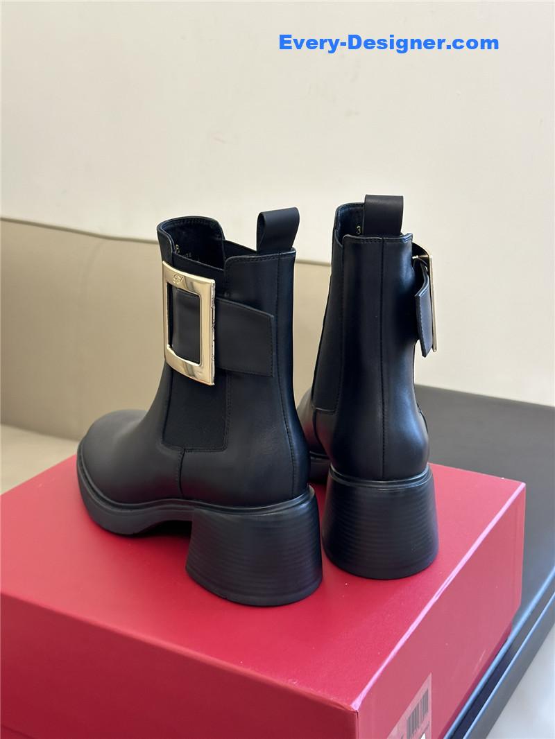 Roger vivier Square Buckle Chunky Heel Chelsea Boots