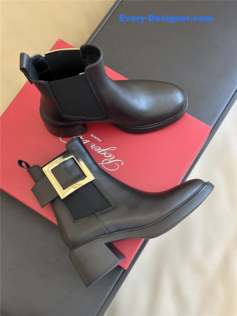 Roger vivier Square Buckle Chunky Heel Chelsea Boots