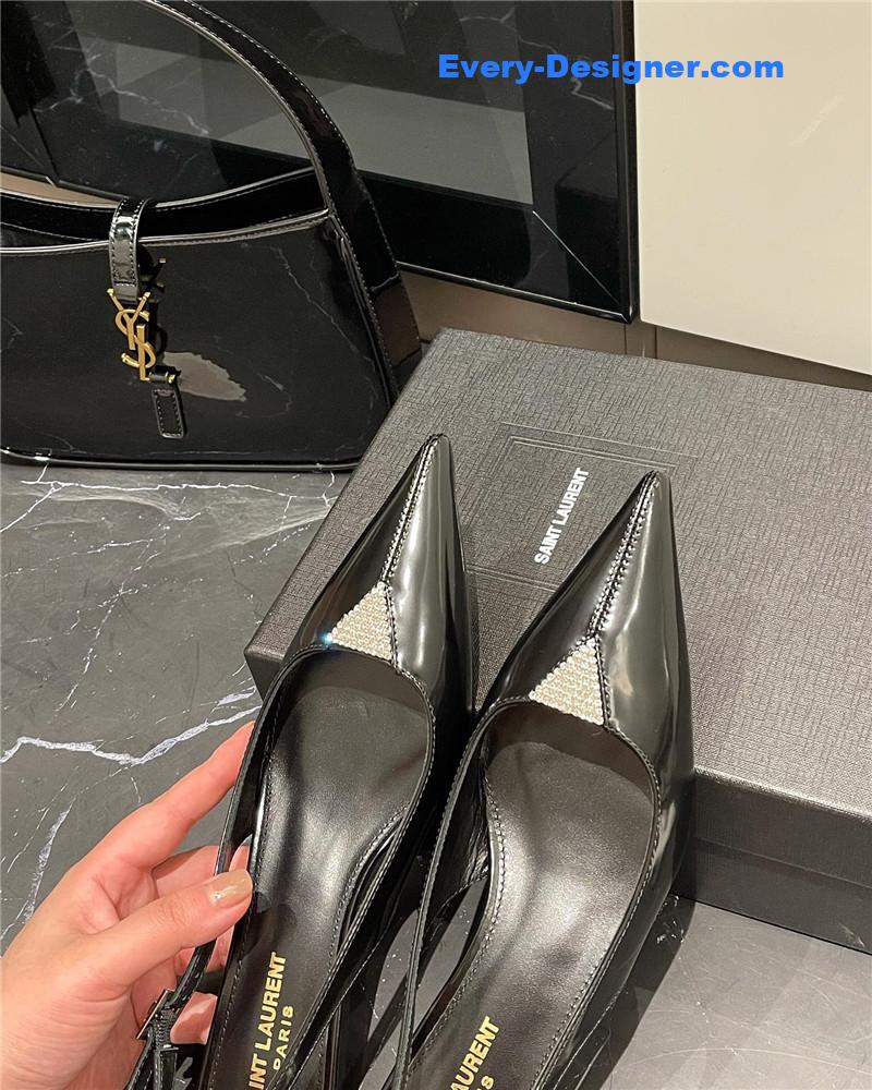 Y51 new pointed rhinestone small high heels