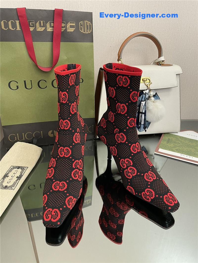 Gucci new GG knitted ankle boots elastic socks boots