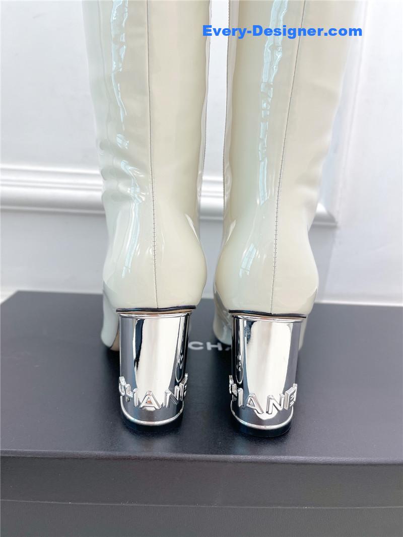 CC classic patent leather high heel boots