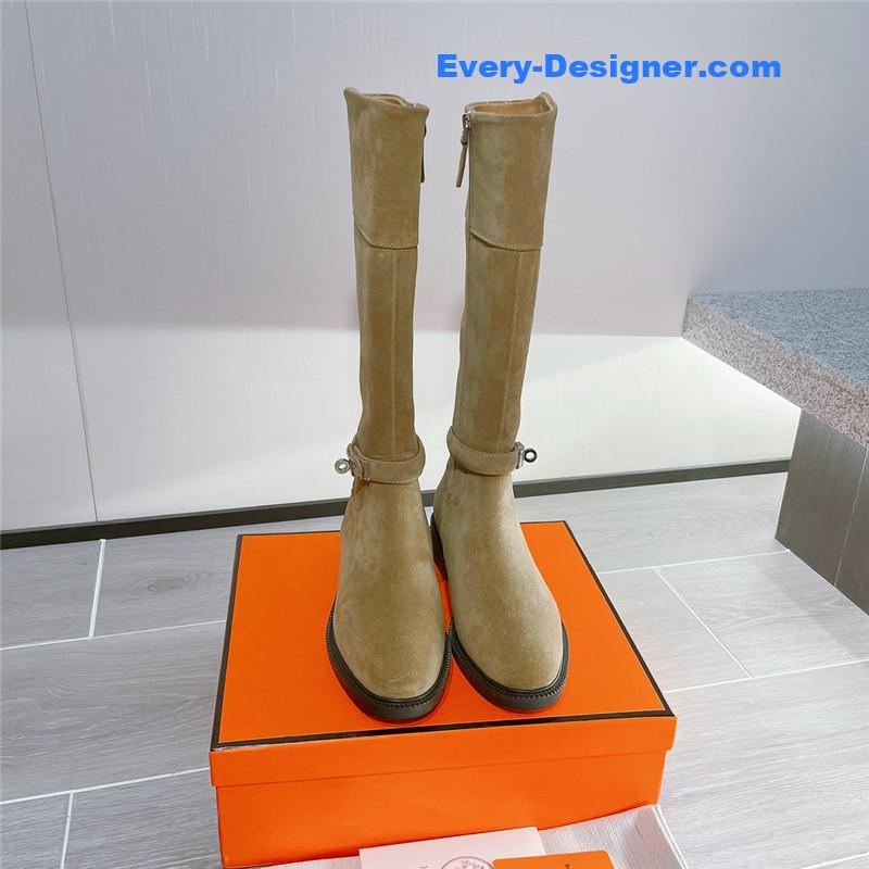 H**me5 kelly beige suede long boots