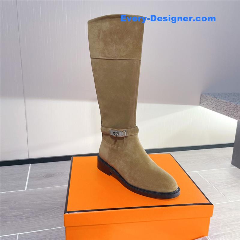 H**me5 kelly beige suede long boots