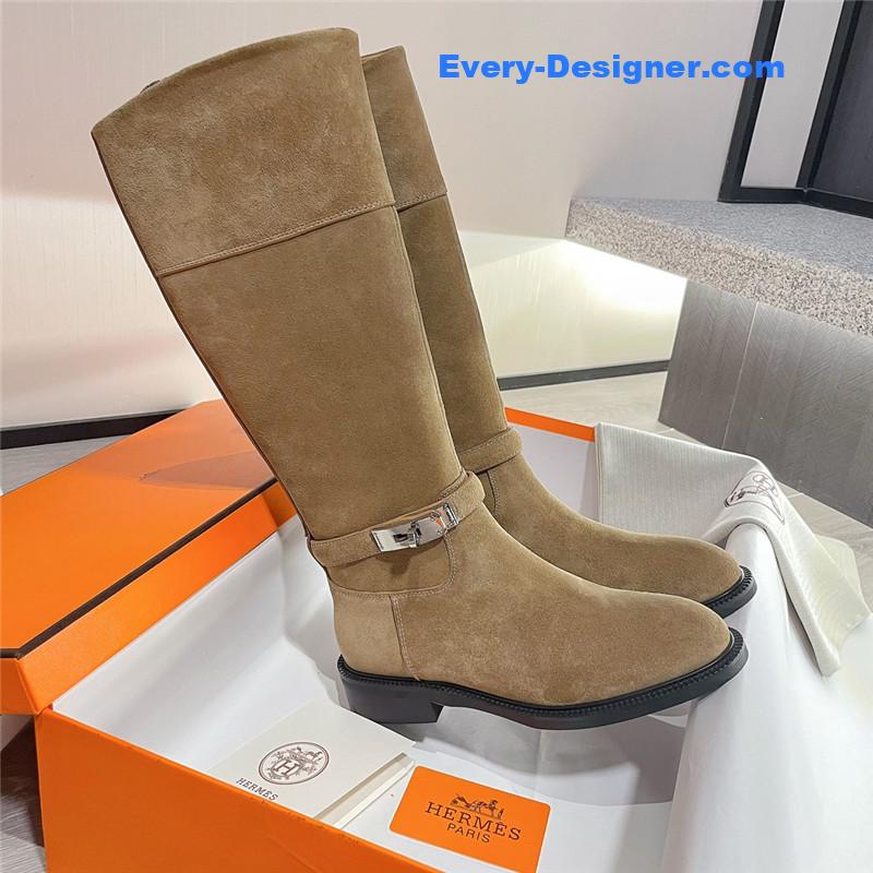 H**me5 kelly beige suede long boots