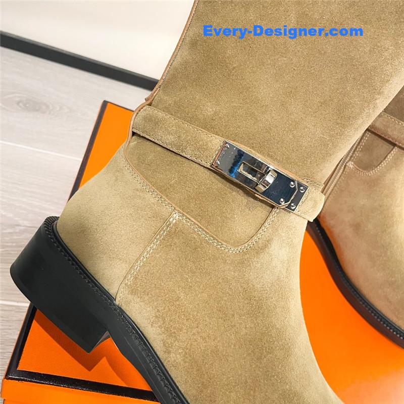 H**me5 kelly beige suede long boots