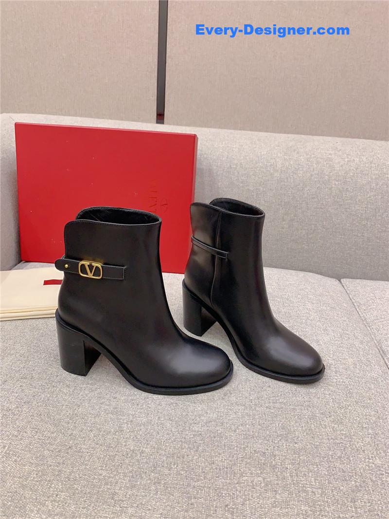 valentino new V buckle high heel boots