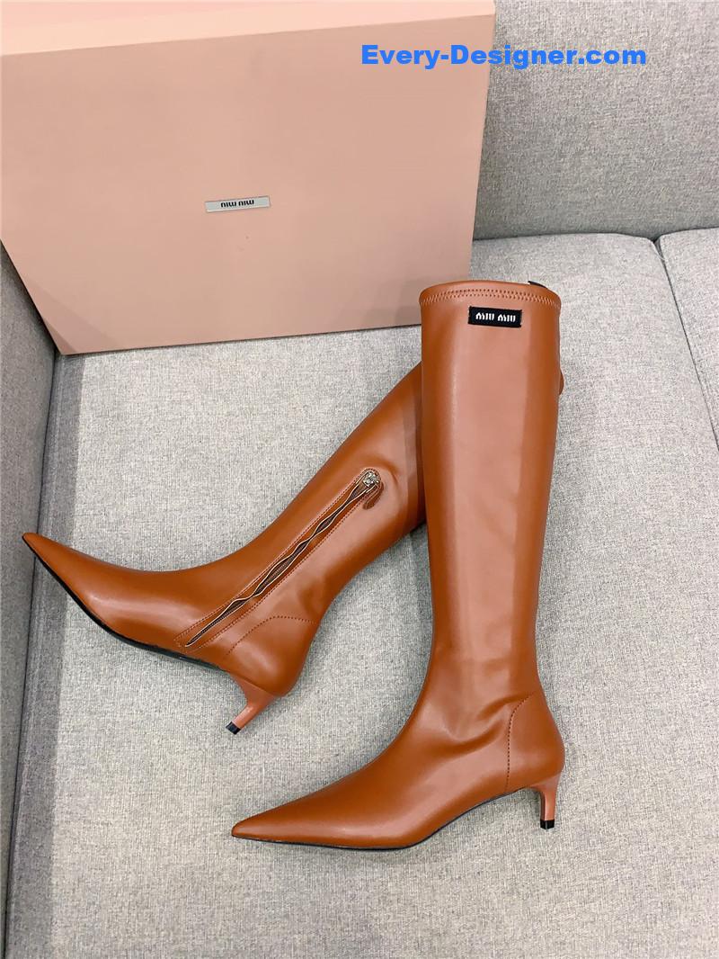 M1um1u new pointed toe high heel elastic sock boots