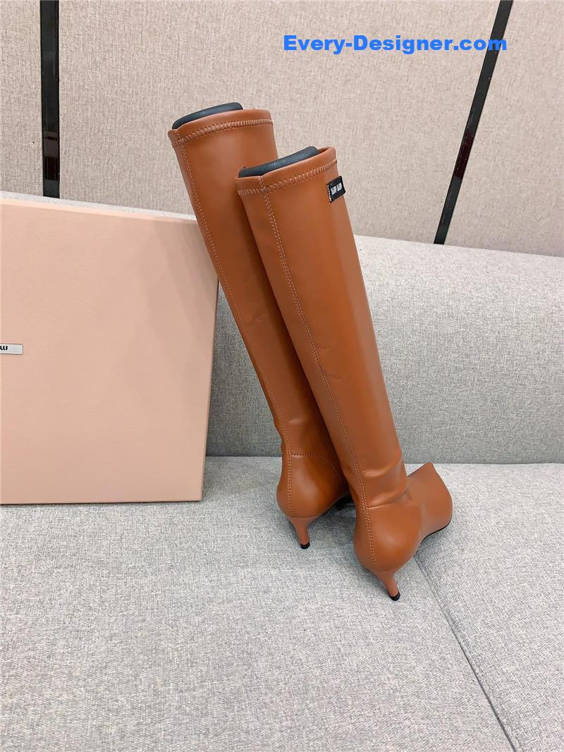 M1um1u new pointed toe high heel elastic sock boots
