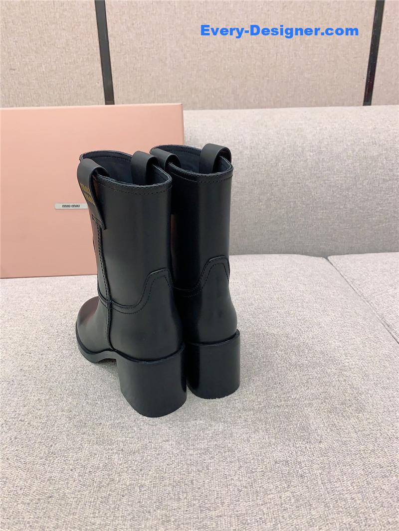 M1um1u new thick heel straight short boots