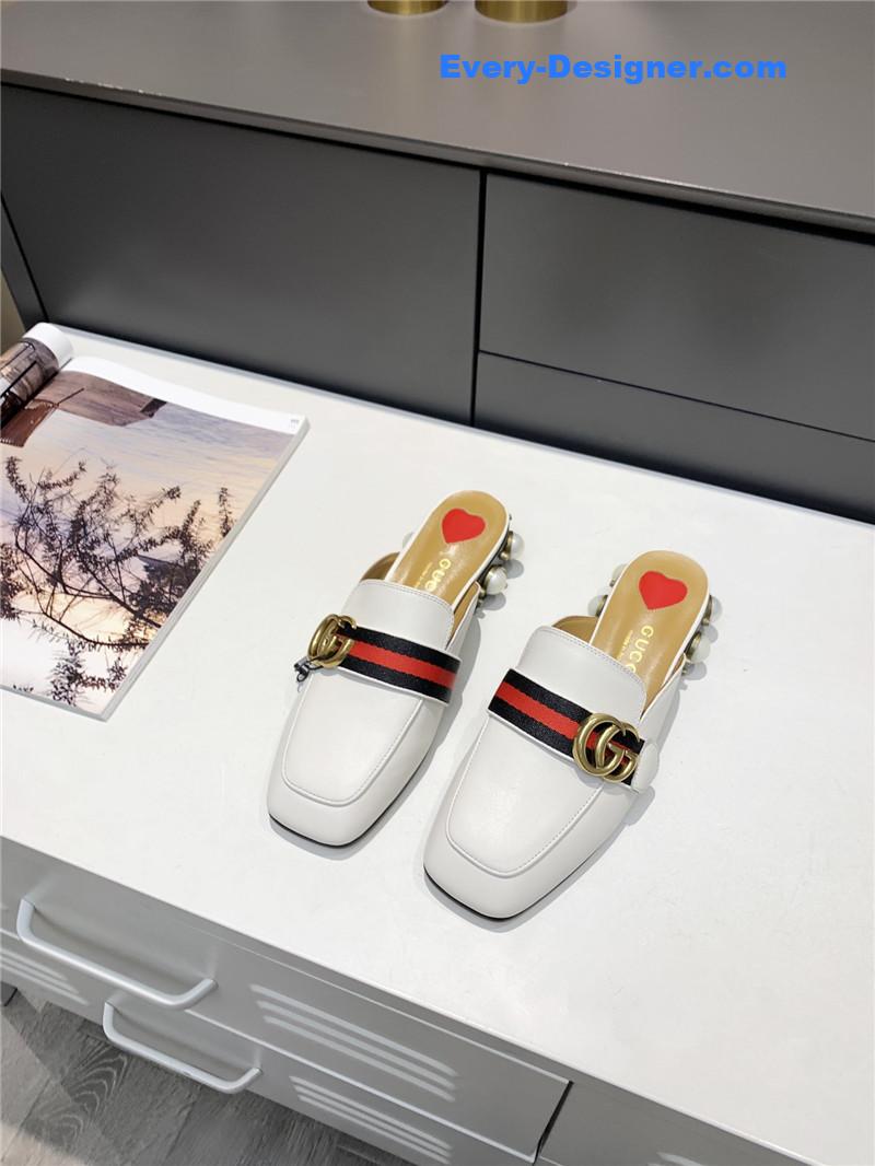 Gucci pearl heel half slippers