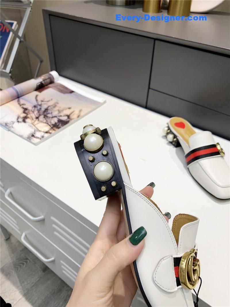 Gucci pearl heel half slippers