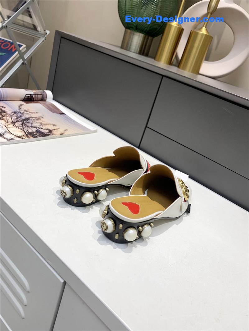 Gucci pearl heel half slippers