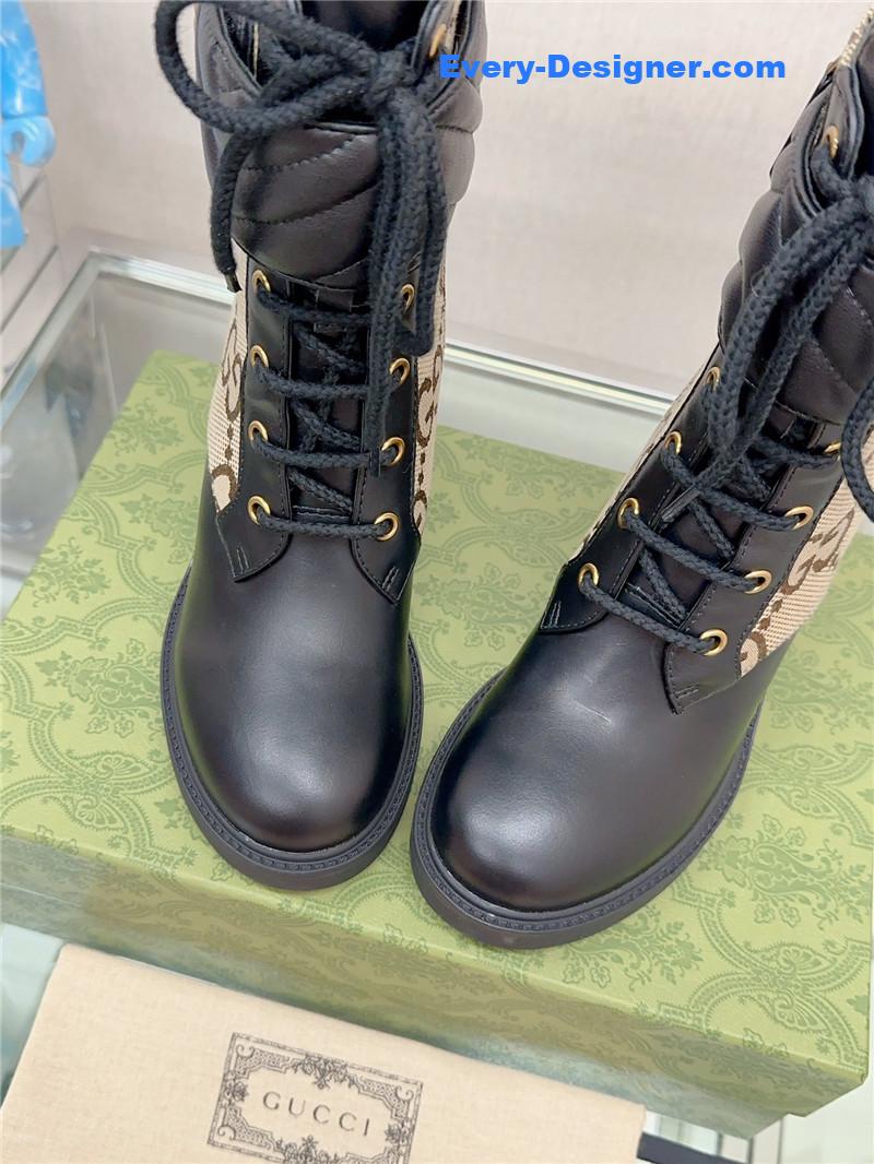 Gvc*1 double g buckle lace-up high heel boots