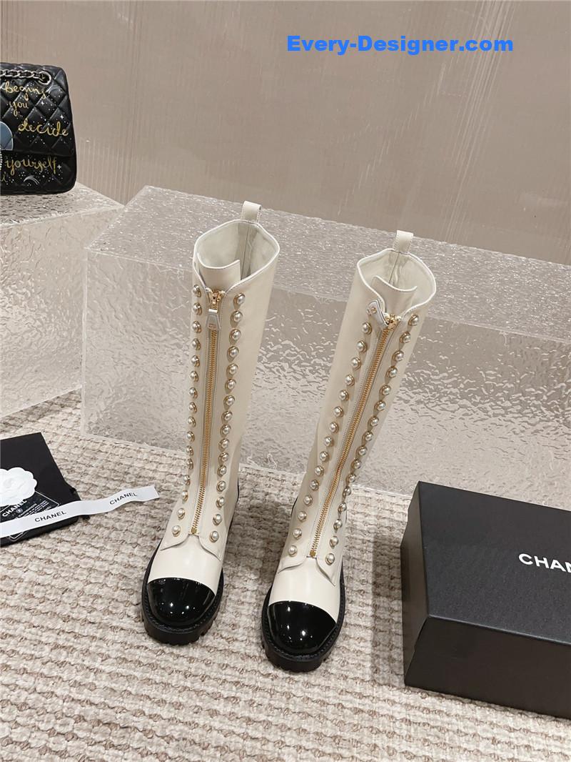 CC new autumn and winter pearl zipper boots