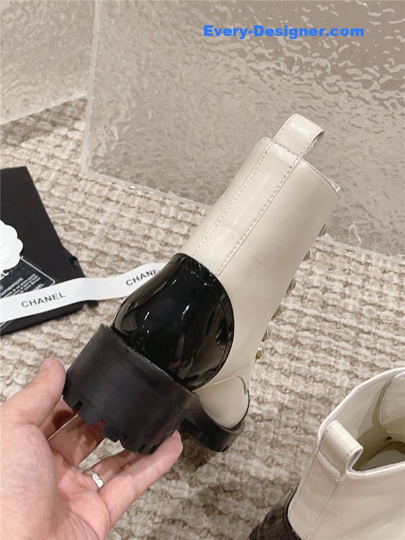 CC new autumn and winter pearl zipper boots