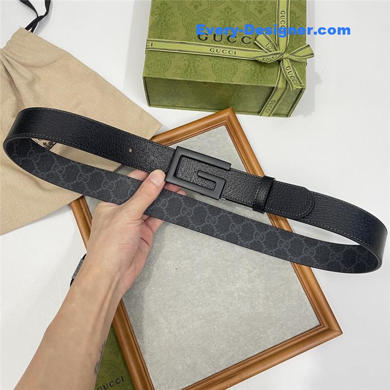 Gucci three-claw pigskin leather belt