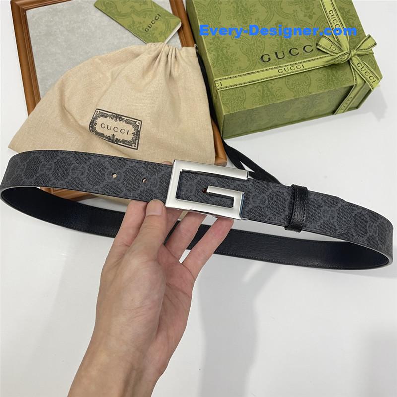 Gucci three-claw pigskin leather belt