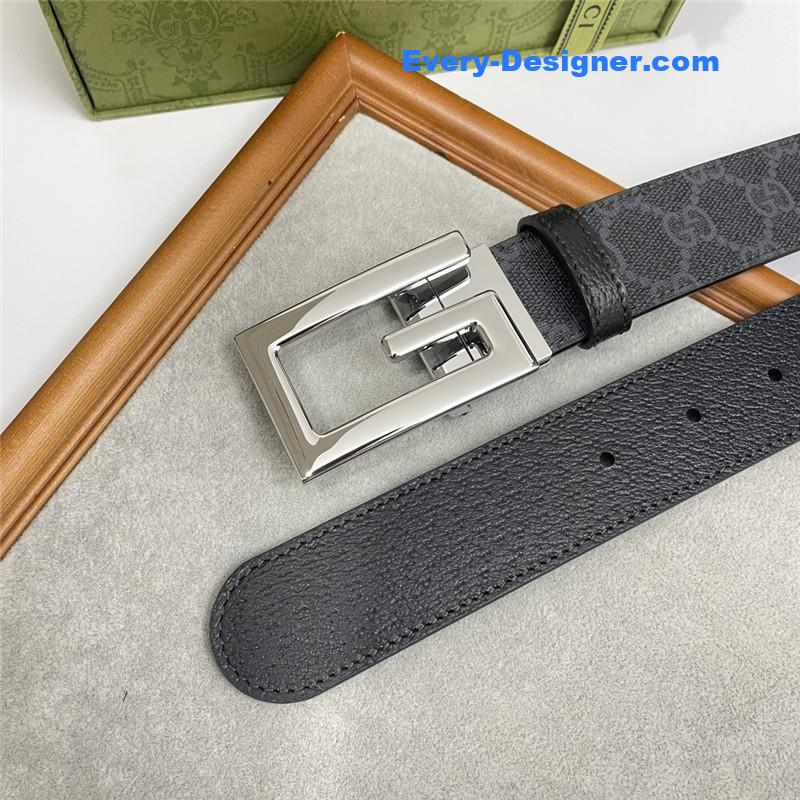 Gucci three-claw pigskin leather belt