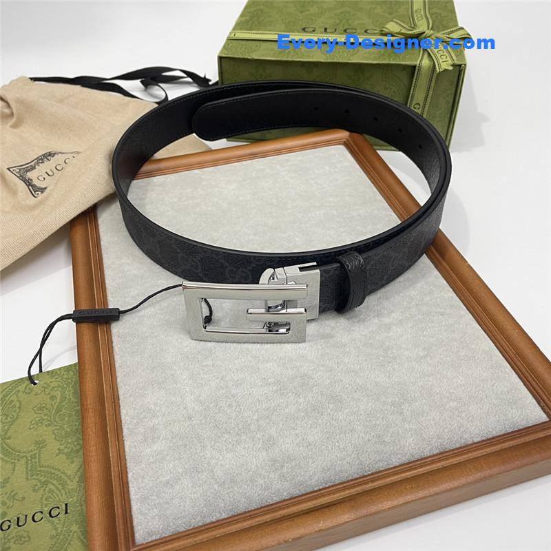 Gucci three-claw pigskin leather belt
