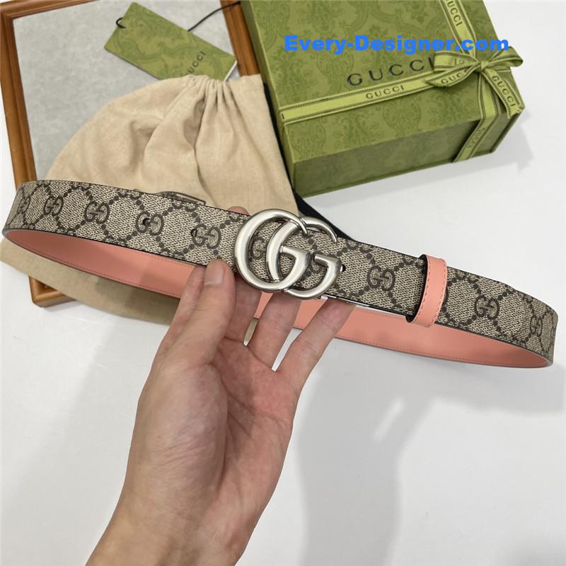Gucci narrow brown Supreme PVC presbyopic belt