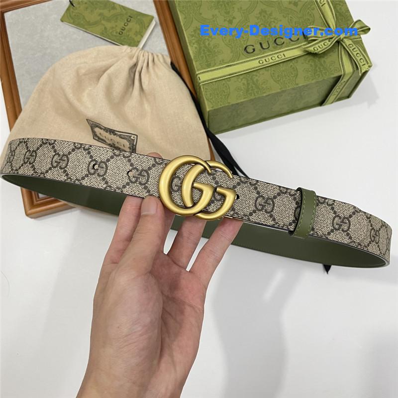 Gucci narrow brown Supreme PVC presbyopic belt