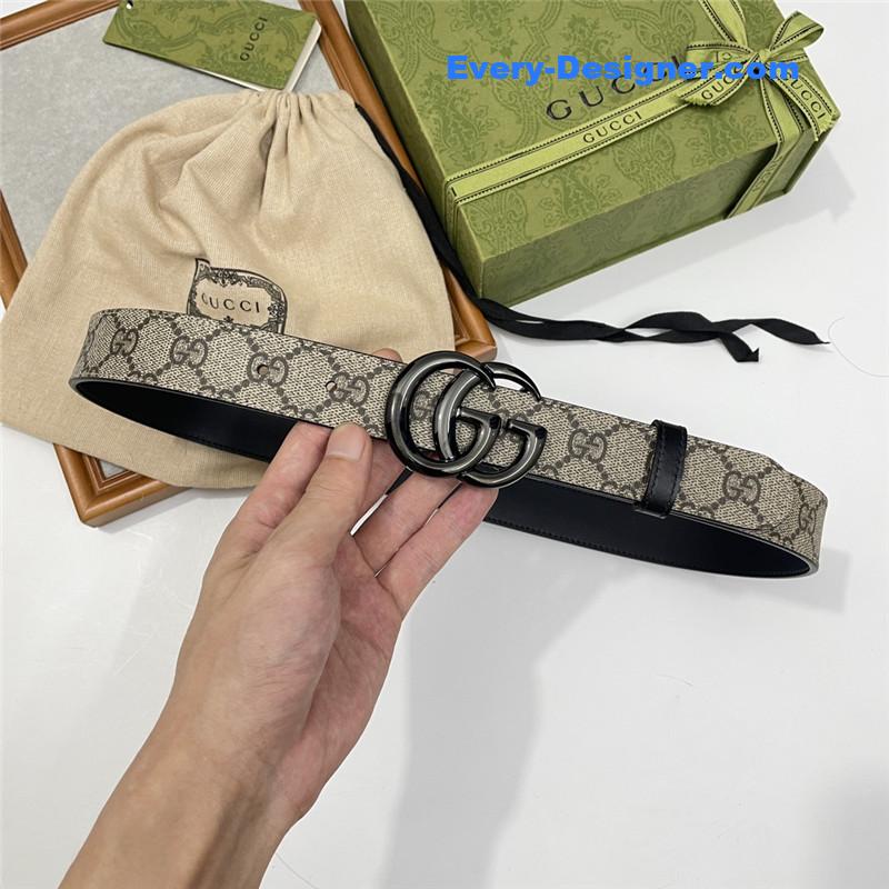 Gucci narrow brown Supreme PVC presbyopic belt