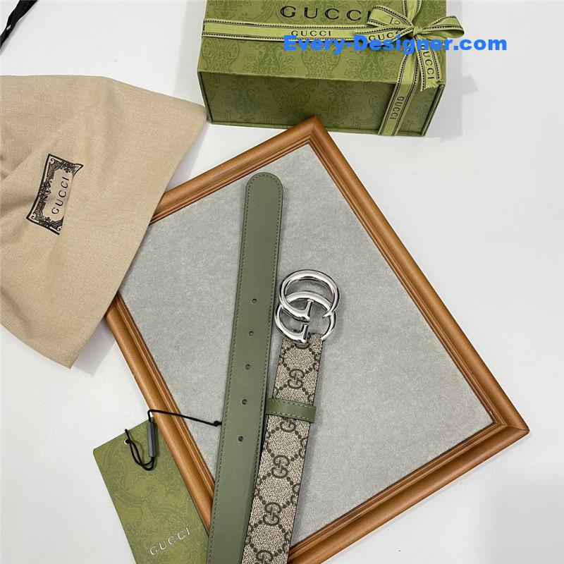 Gucci narrow brown Supreme PVC presbyopic belt