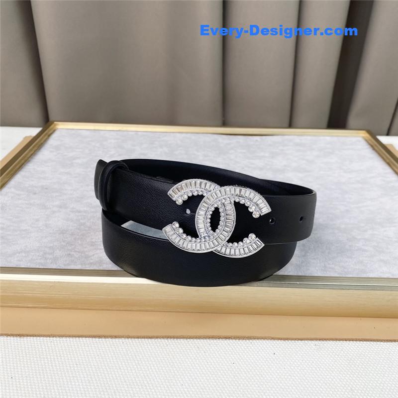 Ch**el plain cowhide 3cm versatile small belt