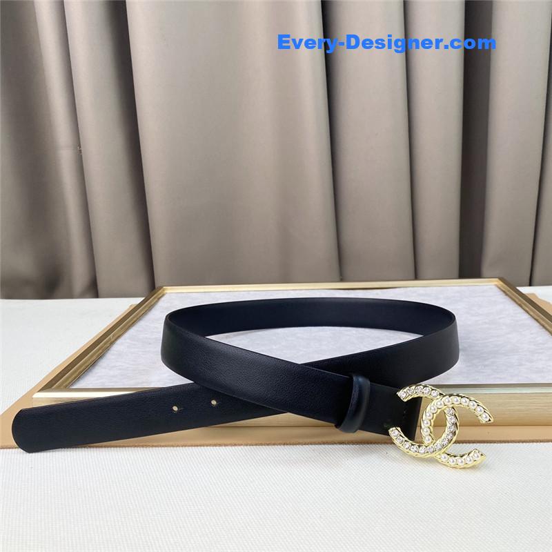 Ch**el plain cowhide 3cm versatile small belt