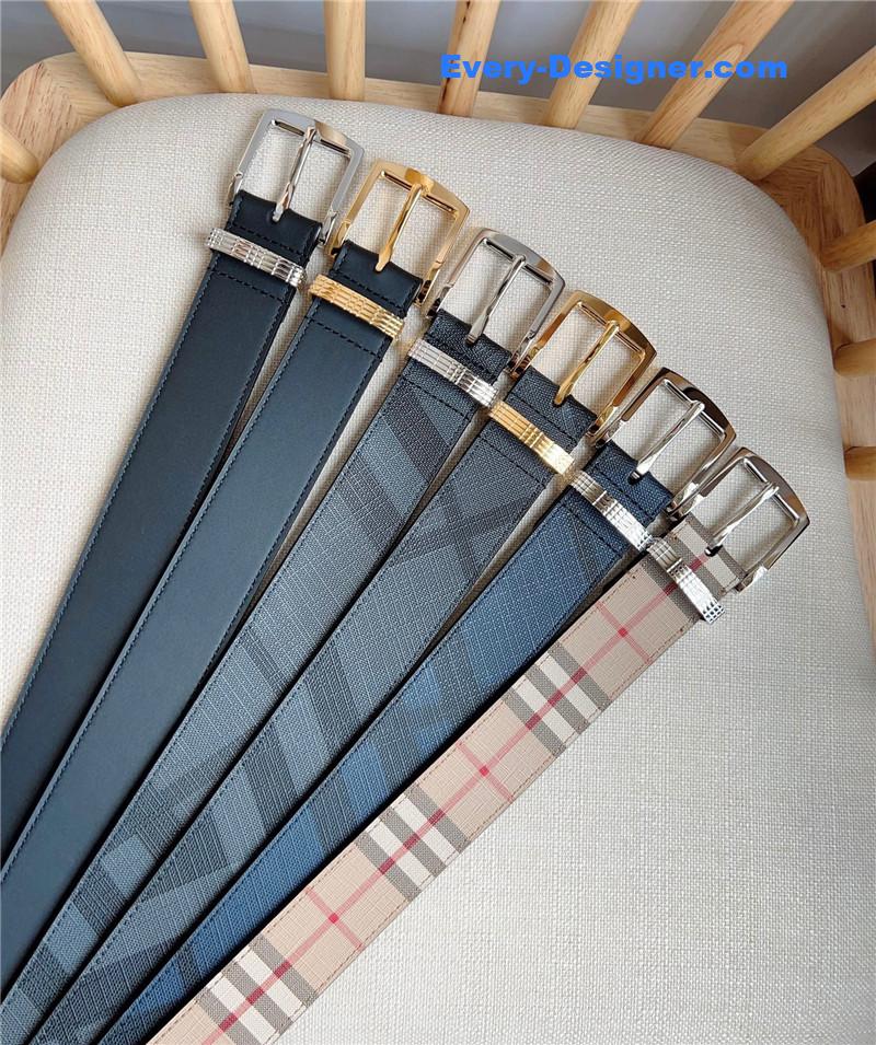 Burberry belt loop engraved with Burberry check