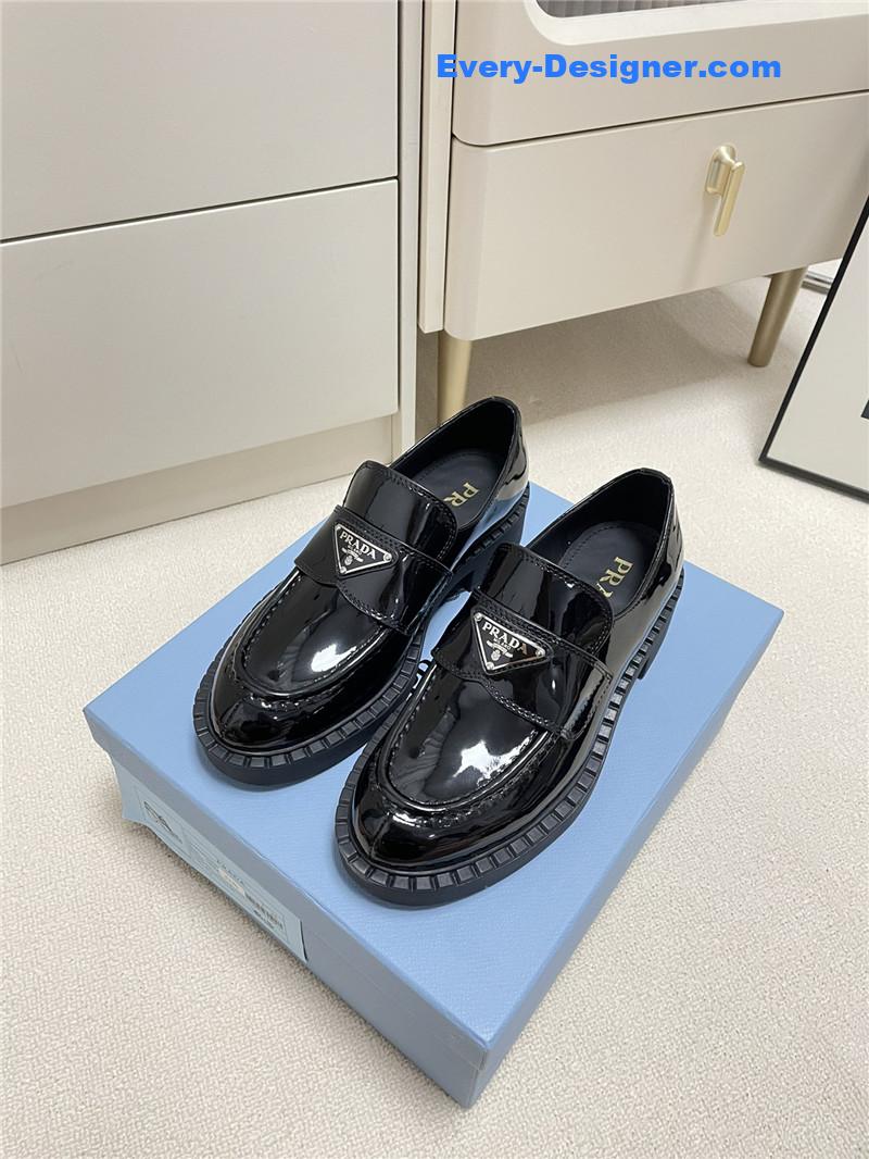 prada classic triangle loafers