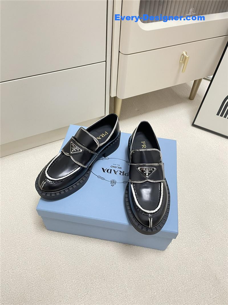 prada classic triangle loafers