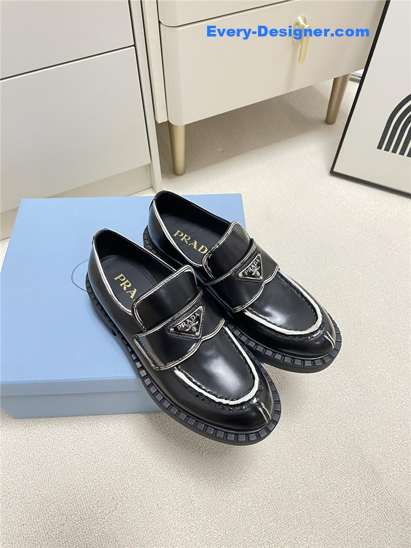 prada classic triangle loafers