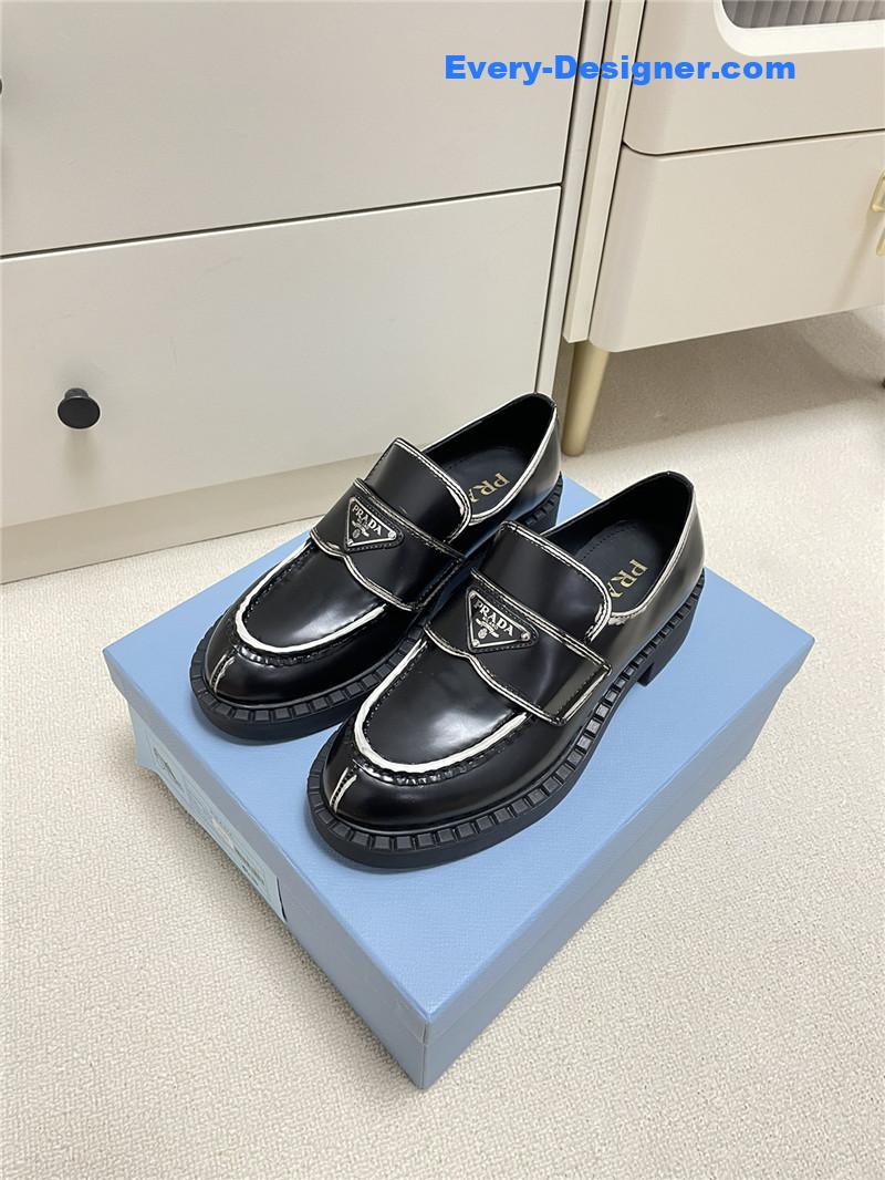 prada classic triangle loafers