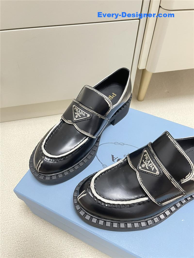 prada classic triangle loafers