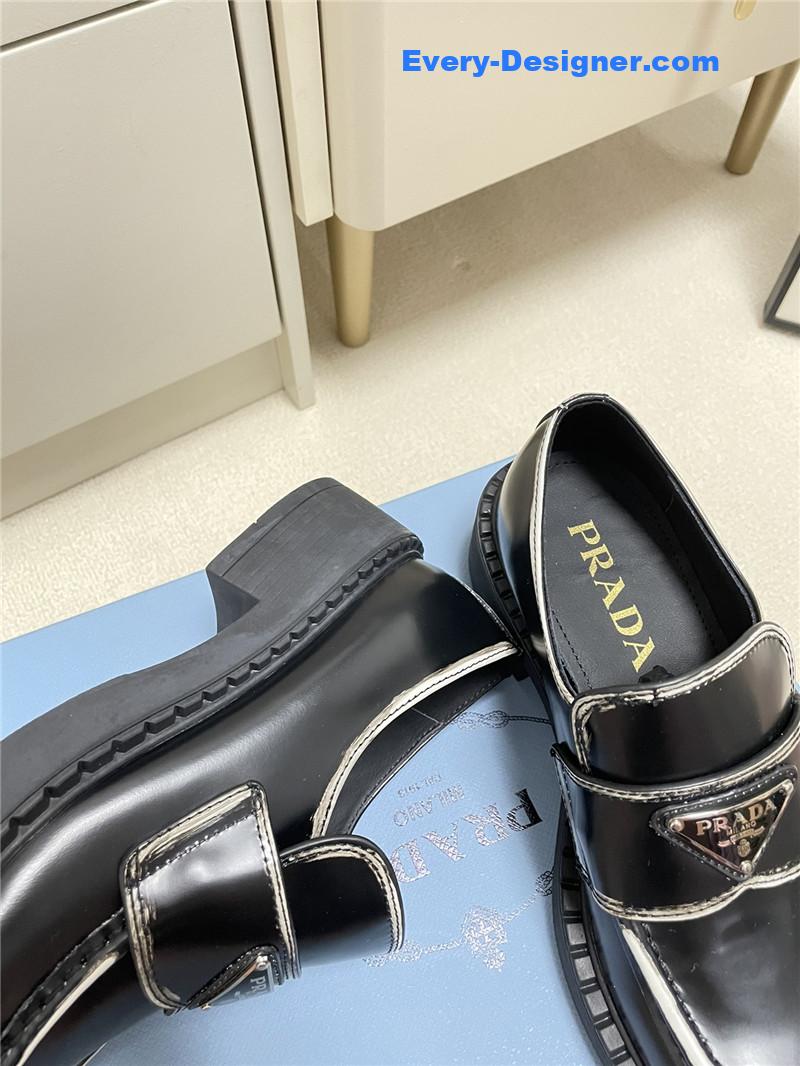 prada classic triangle loafers