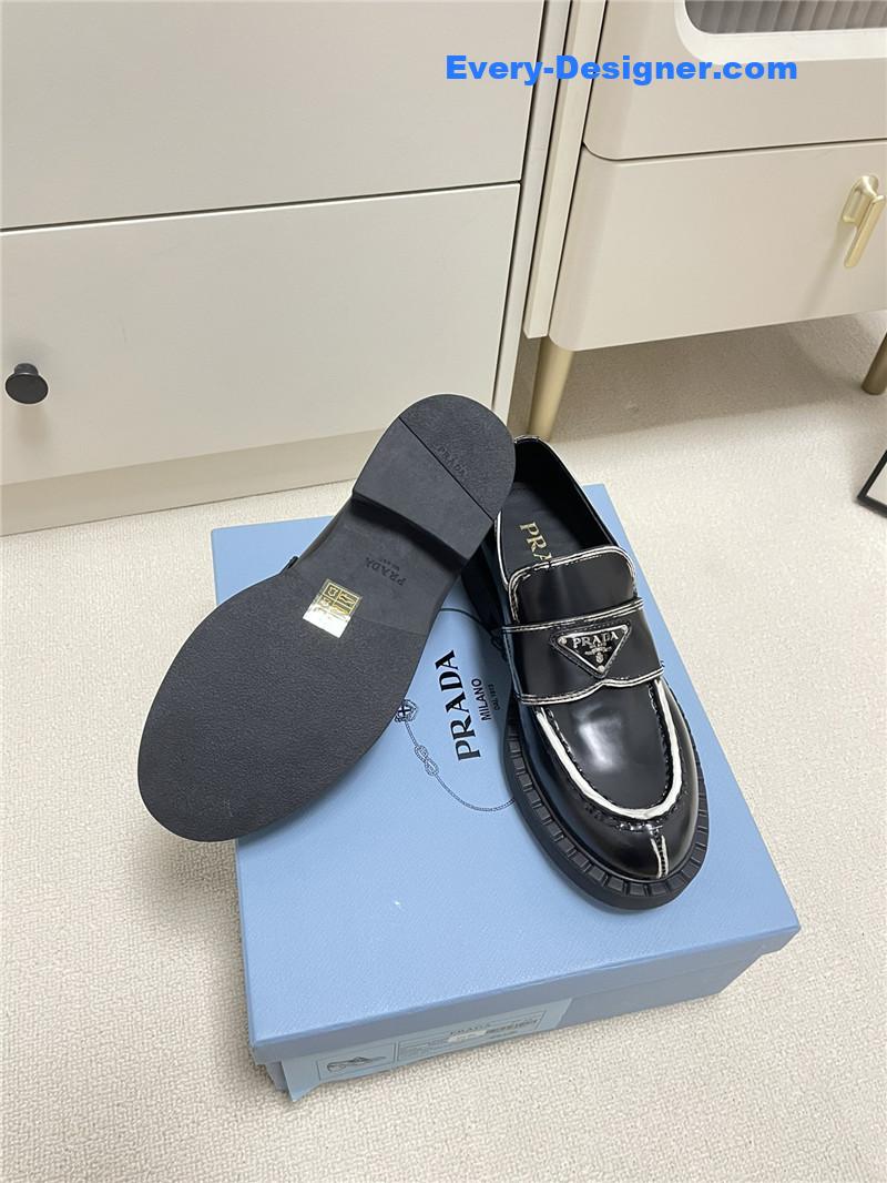 prada classic triangle loafers