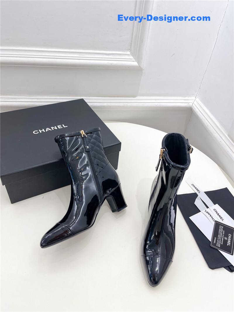 CC counter classic electric embroidery thick heel short boots