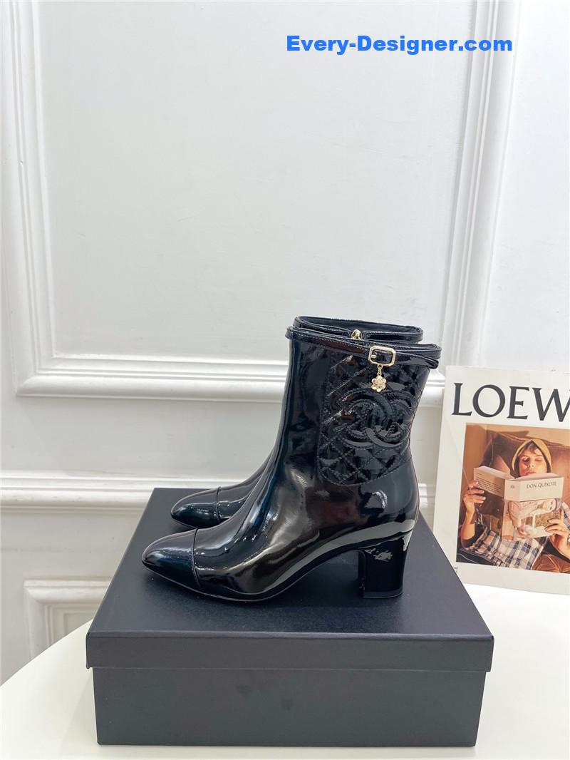 CC counter classic electric embroidery thick heel short boots