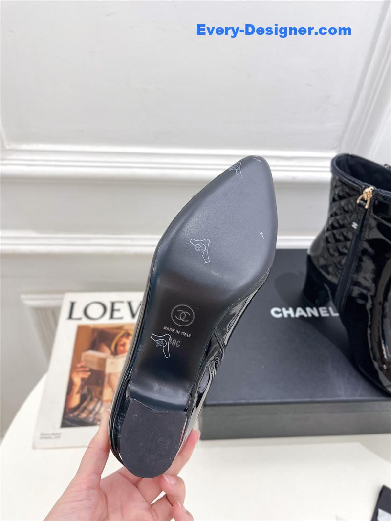 CC counter classic electric embroidery thick heel short boots