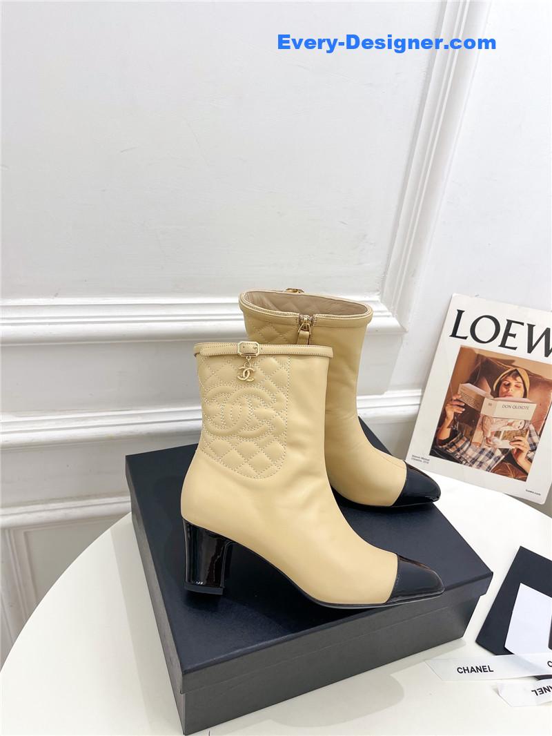 CC counter classic electric embroidery thick heel short boots