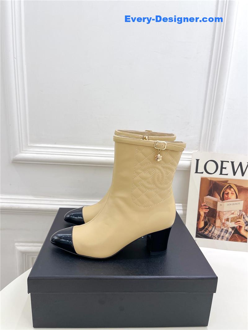 CC counter classic electric embroidery thick heel short boots