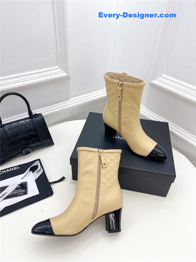 CC counter classic electric embroidery thick heel short boots