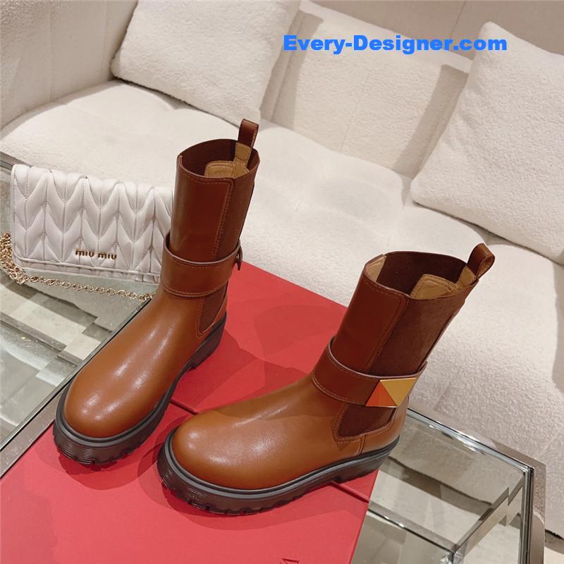 valentino rivet short nude boots