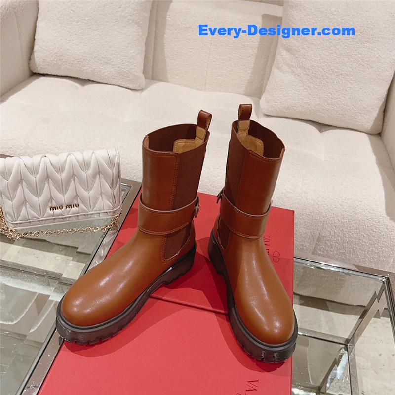 Va1e*ntin0 rivet short nude boots