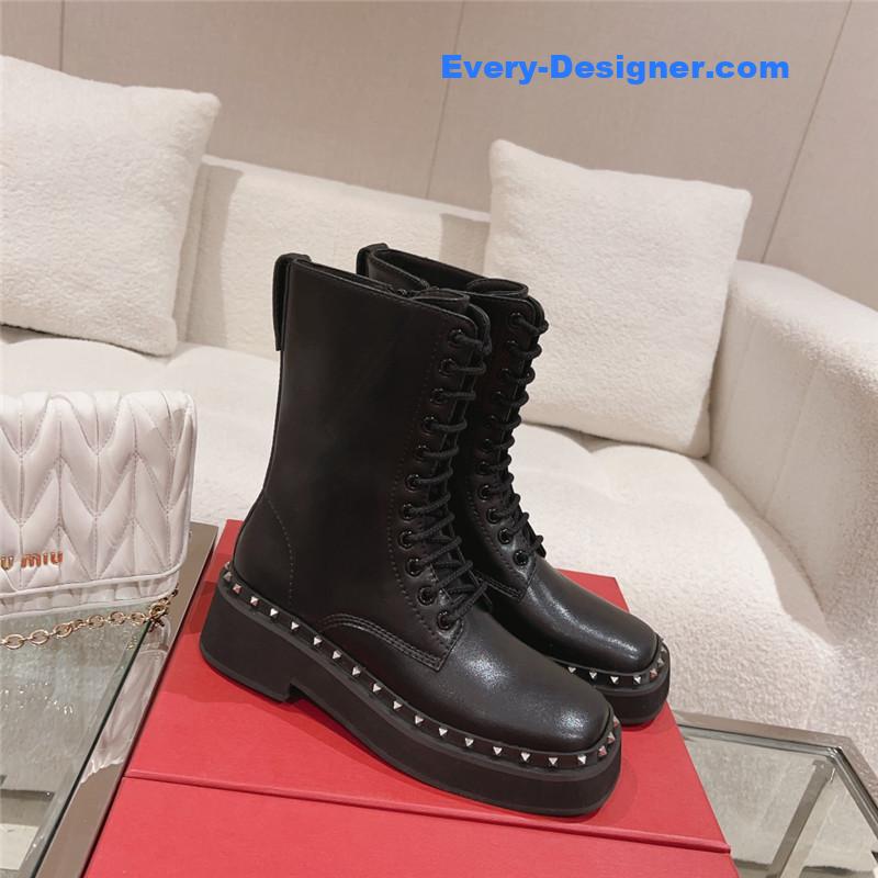 Va1e*ntin0 rivet lace-up boots