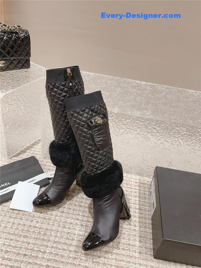 CC new electroplated heel down high boots